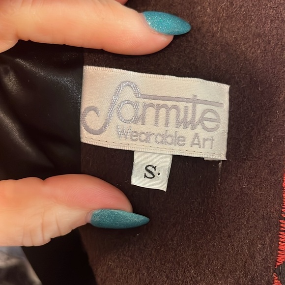 Vintage Sarmite Blazer Wearable Art Wool Blend Boho Size Small Mixed Fabrics - Picture 8 of 9